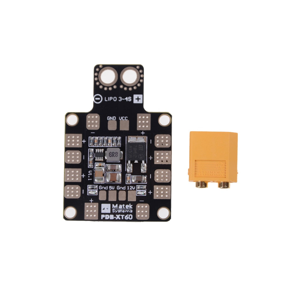 Matek Systems PDB XT60 W/ BEC 5V & 12V 2oz Copper