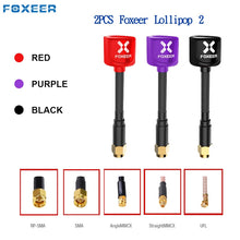 Load image into Gallery viewer, 2PCS Foxeer Lollipop 2 RHCP MMCX Right Angle/Straight RHCP UFL SMA/RP-SMA  5.8G 2.5dBi FPV Super Mini Antenna Black Purple Red