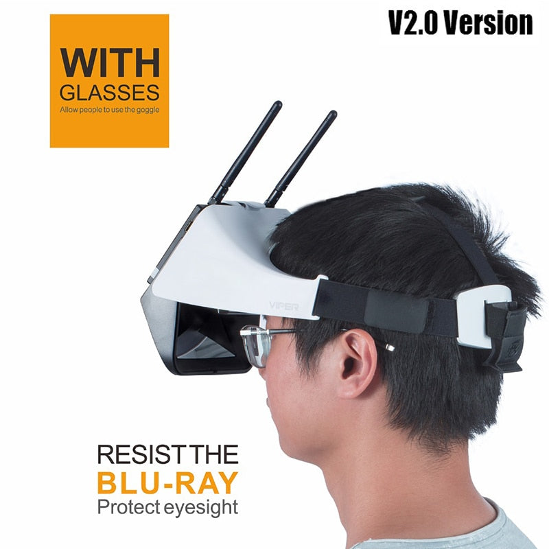 FXT VIPER 5.8G Diversity HD FPV Goggles with DVR Built-in Refractor