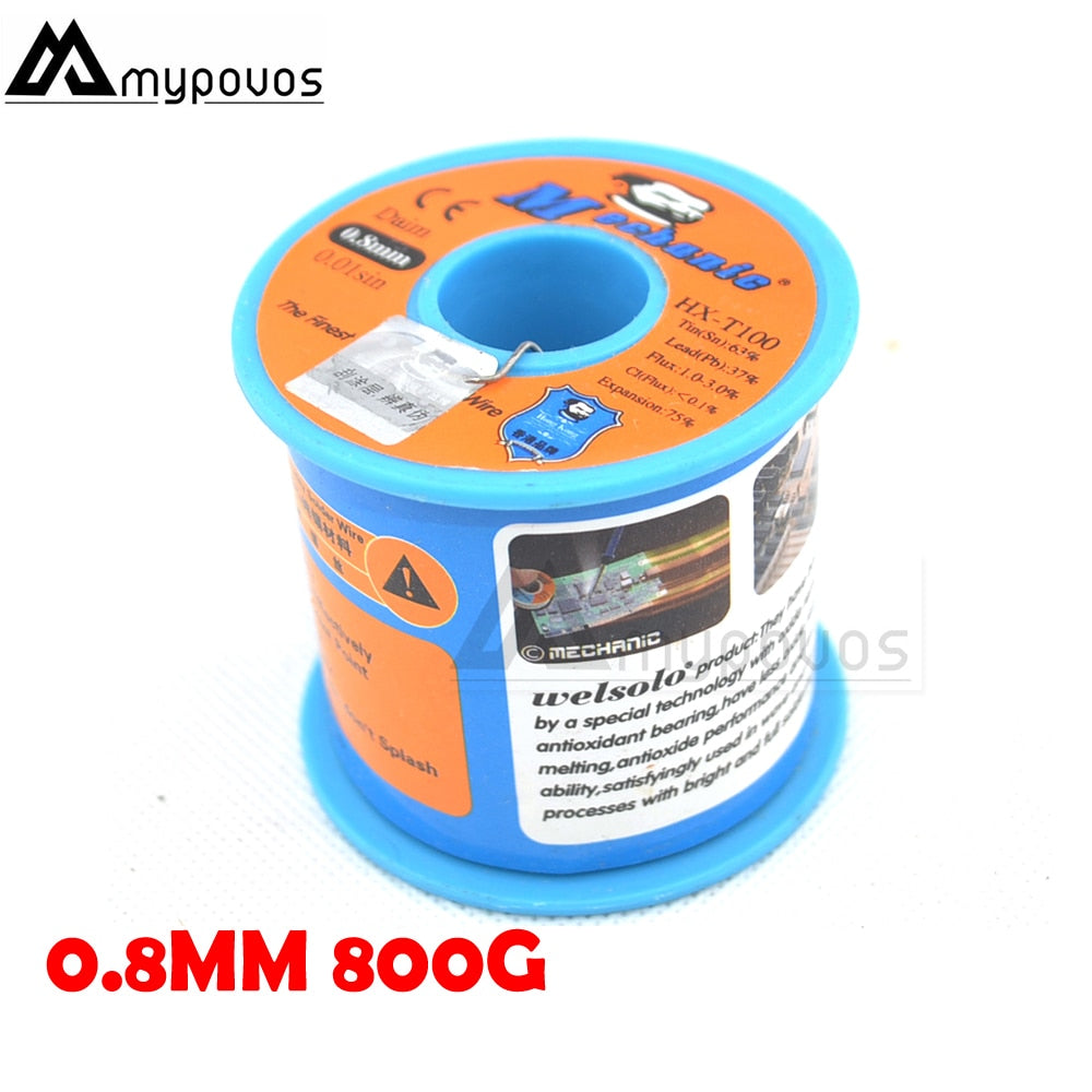 MECHANIC 0.6/0.8/1.0/1.2mm mm 63/37 Tin Rosin Core Tin/Lead Rosin Roll Flux Solder Wire Reel Low Melting Point welding 500G-800G